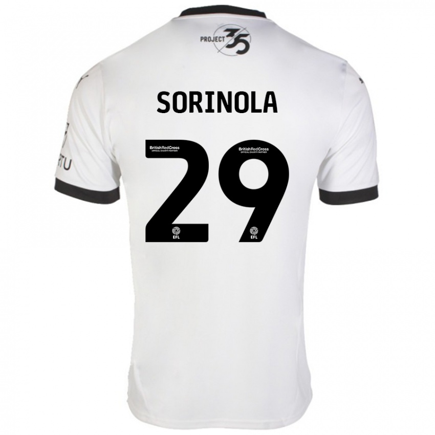 Bambino Maglia Matthew Sorinola #29 Bianco Nero Kit Gara Away 2024/25 Maglietta