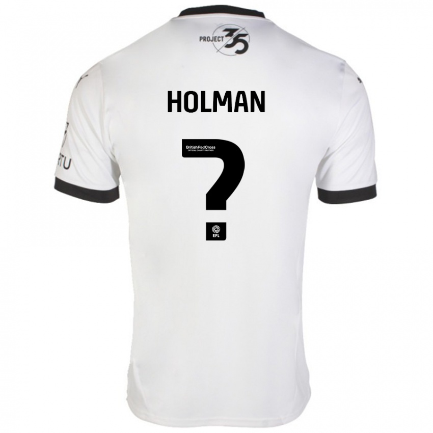 Bambino Maglia Daniel Holman #0 Bianco Nero Kit Gara Away 2024/25 Maglietta