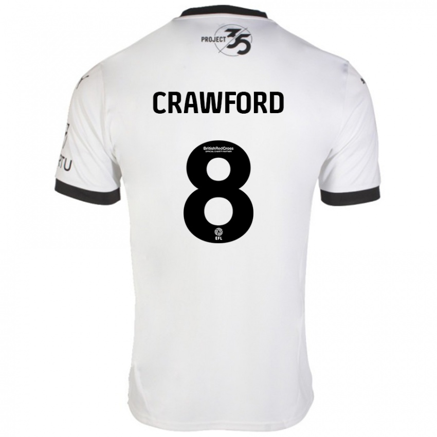 Bambino Maglia Imy Crawford #8 Bianco Nero Kit Gara Away 2024/25 Maglietta