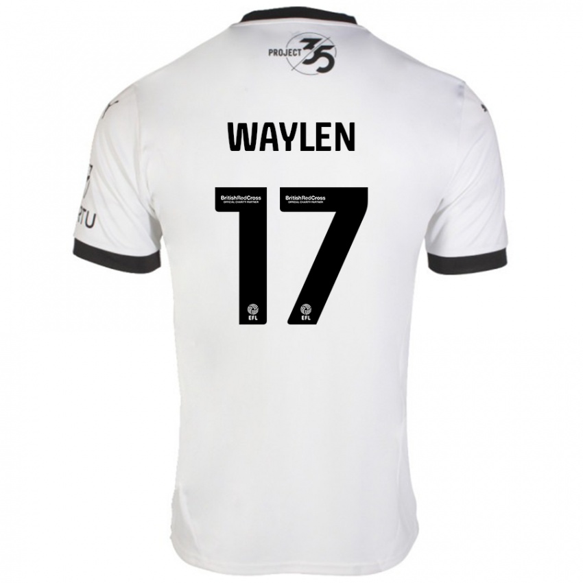 Bambino Maglia Libby Waylen #17 Bianco Nero Kit Gara Away 2024/25 Maglietta