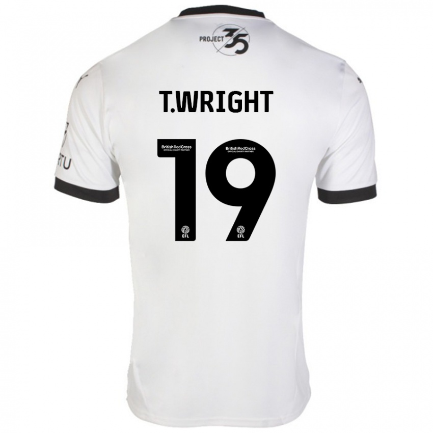 Bambino Maglia Tyreik Wright #19 Bianco Nero Kit Gara Away 2024/25 Maglietta