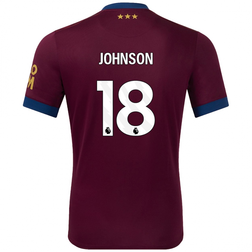 Bambino Maglia Ben Johnson #18 Marrone Kit Gara Away 2024/25 Maglietta