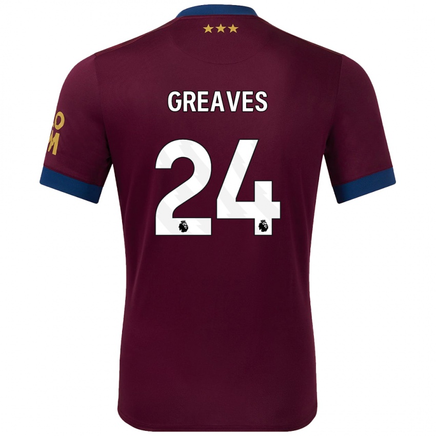 Bambino Maglia Jacob Greaves #24 Marrone Kit Gara Away 2024/25 Maglietta