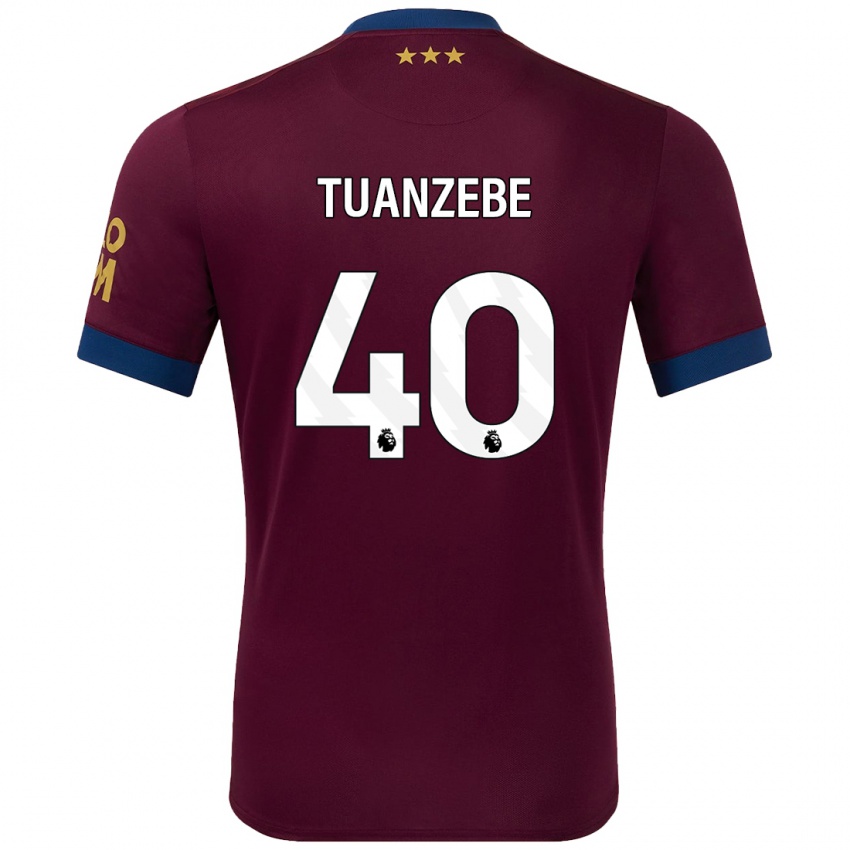 Bambino Maglia Axel Tuanzebe #40 Marrone Kit Gara Away 2024/25 Maglietta