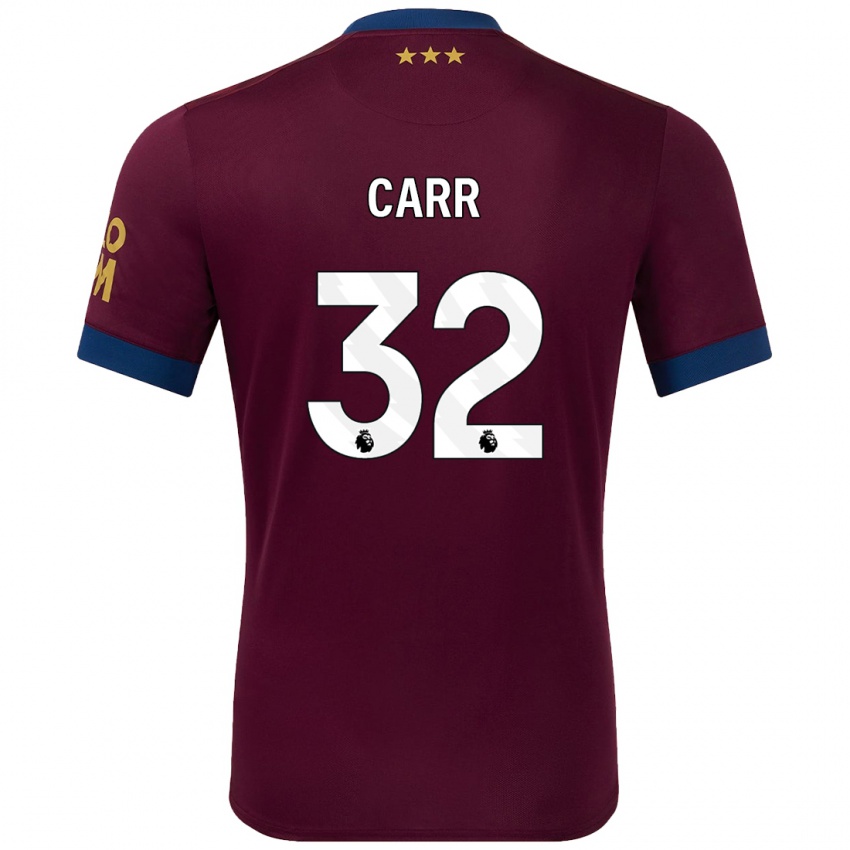 Bambino Maglia Ryan Carr #32 Marrone Kit Gara Away 2024/25 Maglietta