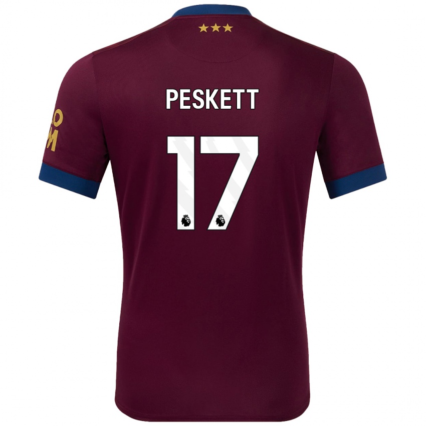 Bambino Maglia Sophie Peskett #17 Marrone Kit Gara Away 2024/25 Maglietta