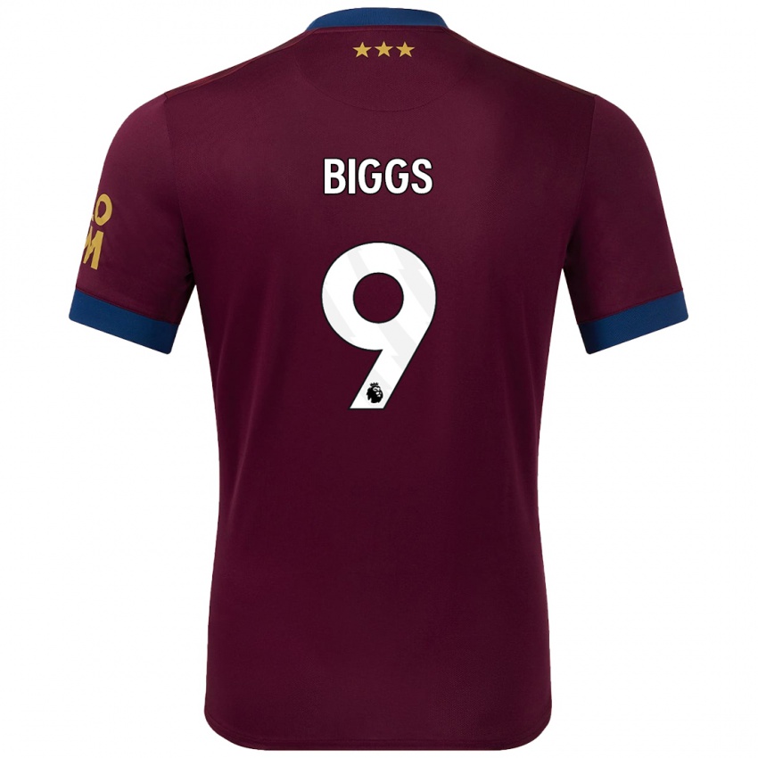 Bambino Maglia Maddie Biggs #9 Marrone Kit Gara Away 2024/25 Maglietta