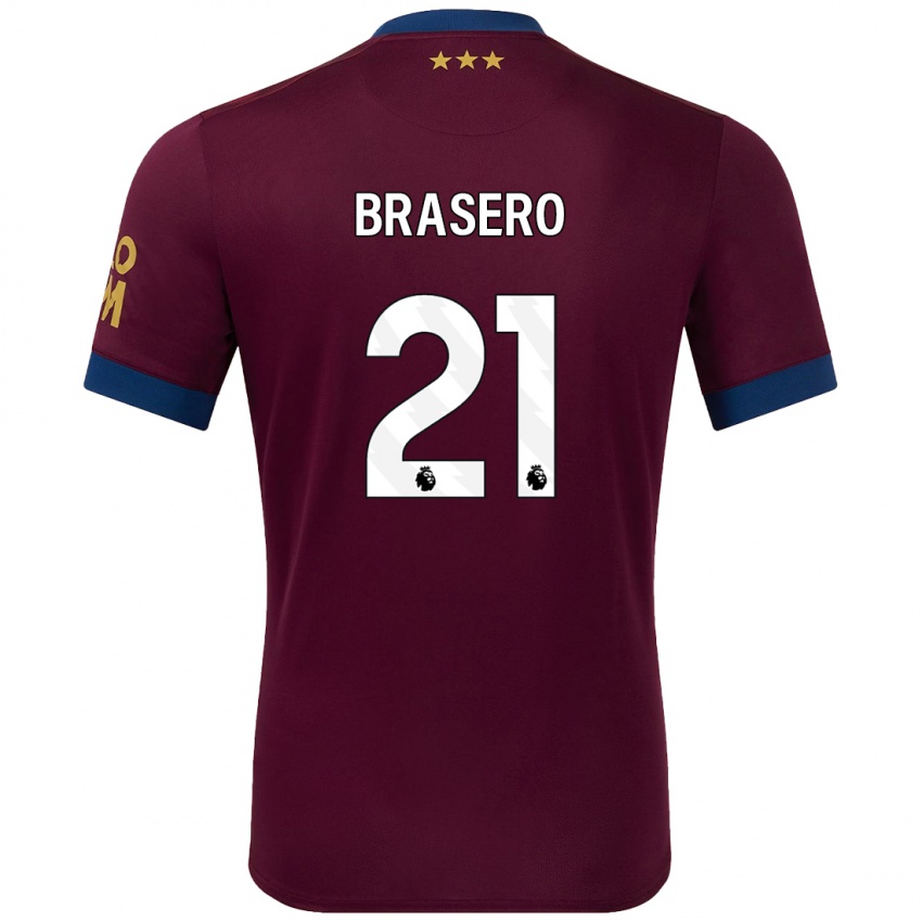 Bambino Maglia Sarah Brasero-Carreira #21 Marrone Kit Gara Away 2024/25 Maglietta