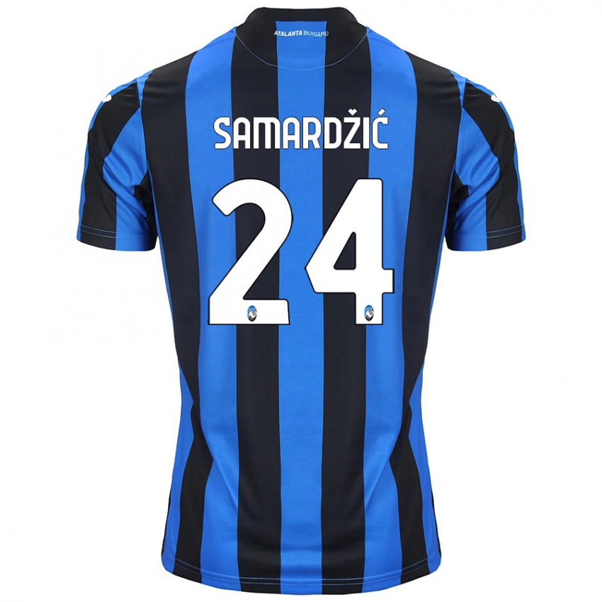 Uomo Maglia Lazar Samardžić #24 Blu Nero Kit Gara Home 2024/25 Maglietta