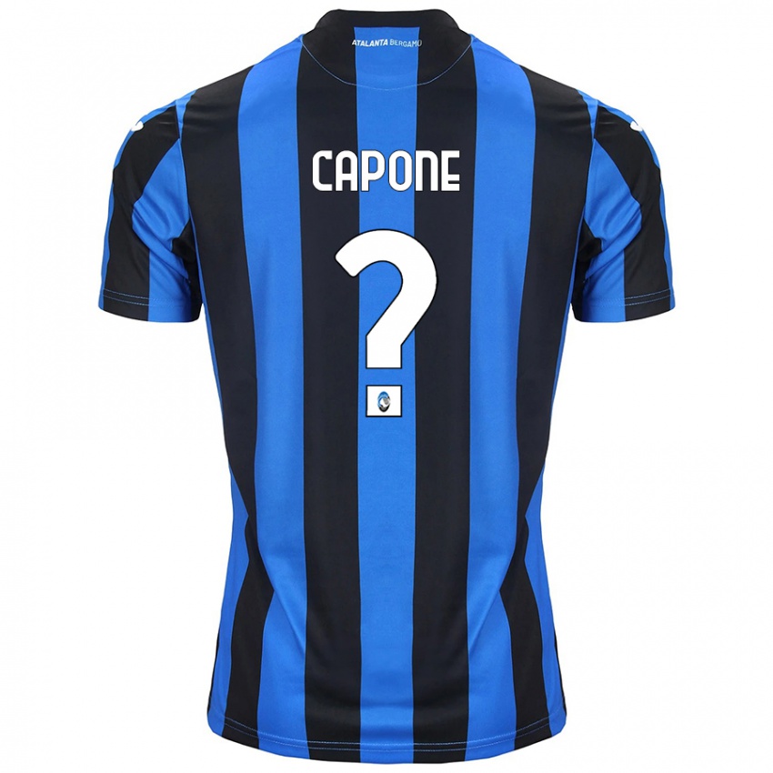 Uomo Maglia Christian Capone #0 Blu Nero Kit Gara Home 2024/25 Maglietta