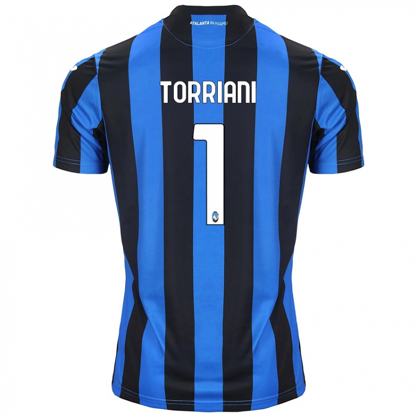 Uomo Maglia Andrea Torriani #1 Blu Nero Kit Gara Home 2024/25 Maglietta