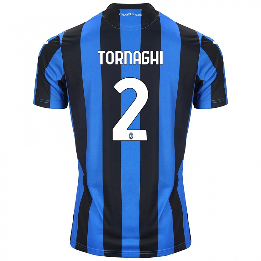 Uomo Maglia Pietro Tornaghi #2 Blu Nero Kit Gara Home 2024/25 Maglietta