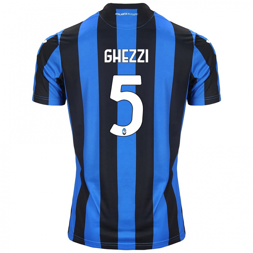 Uomo Maglia Samuele Ghezzi #5 Blu Nero Kit Gara Home 2024/25 Maglietta