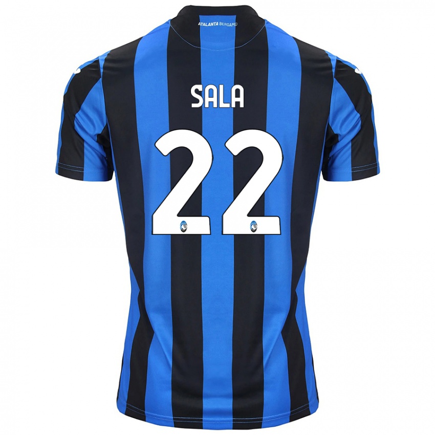 Uomo Maglia Lorenzo Sala #22 Blu Nero Kit Gara Home 2024/25 Maglietta