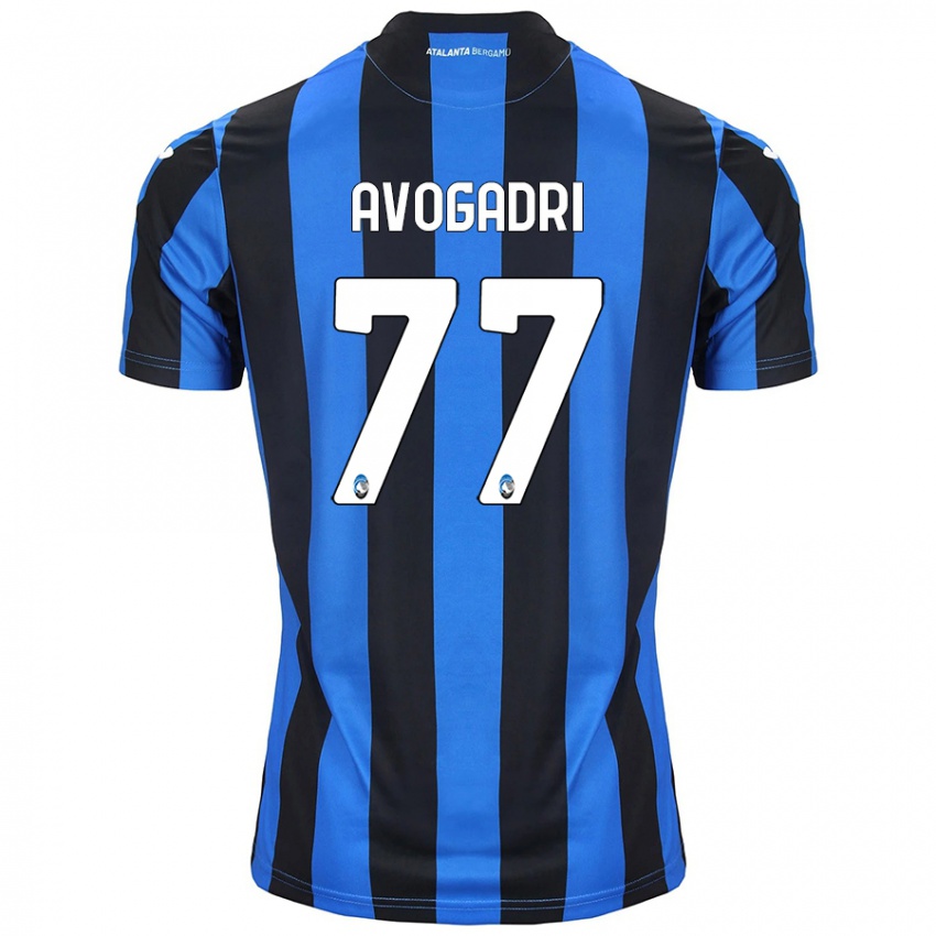 Uomo Maglia Lorenzo Avogadri #77 Blu Nero Kit Gara Home 2024/25 Maglietta