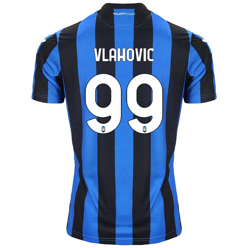 Uomo Maglia Vanja Vlahovic #99 Blu Nero Kit Gara Home 2024/25 Maglietta