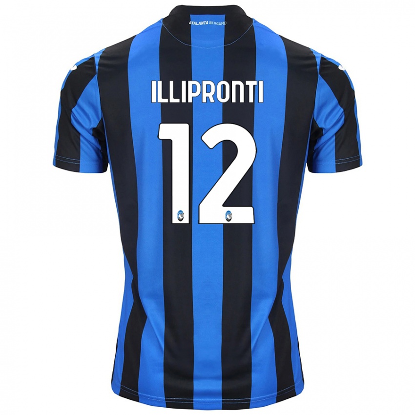 Uomo Maglia Filippo Illipronti #12 Blu Nero Kit Gara Home 2024/25 Maglietta