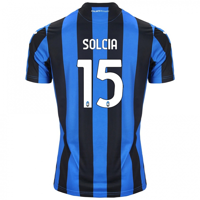 Uomo Maglia Daniele Solcia #15 Blu Nero Kit Gara Home 2024/25 Maglietta