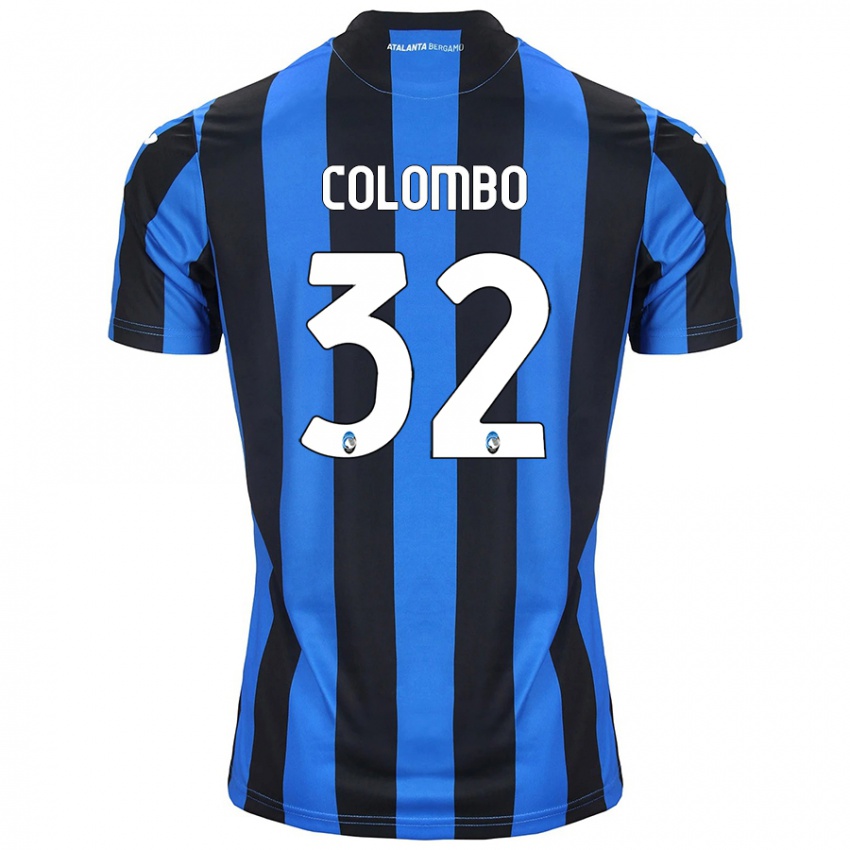 Uomo Maglia Matteo Colombo #32 Blu Nero Kit Gara Home 2024/25 Maglietta