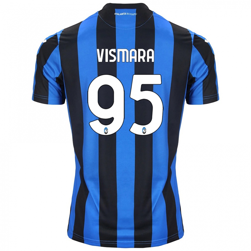 Uomo Maglia Paolo Vismara #95 Blu Nero Kit Gara Home 2024/25 Maglietta