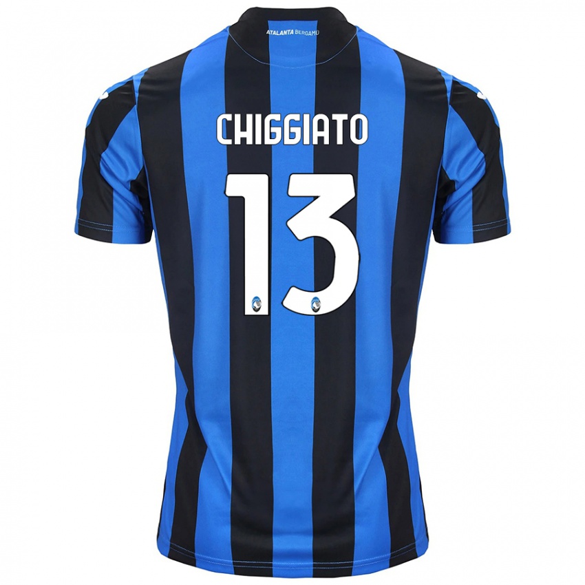 Uomo Maglia Gabriele Chiggiato #13 Blu Nero Kit Gara Home 2024/25 Maglietta