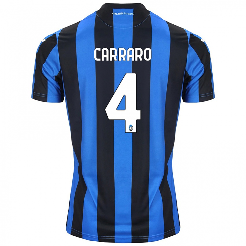 Uomo Maglia Marco Carraro #4 Blu Nero Kit Gara Home 2024/25 Maglietta