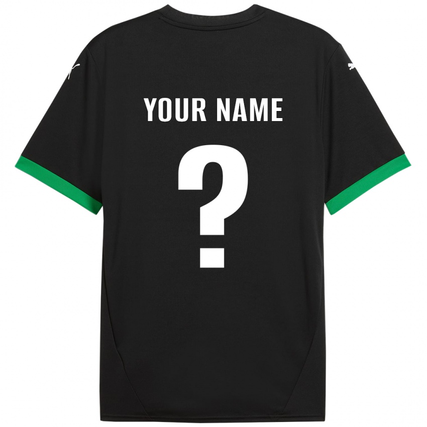 Uomo Maglia Il Tuo Nome #0 Nero Verde Scuro Kit Gara Home 2024/25 Maglietta