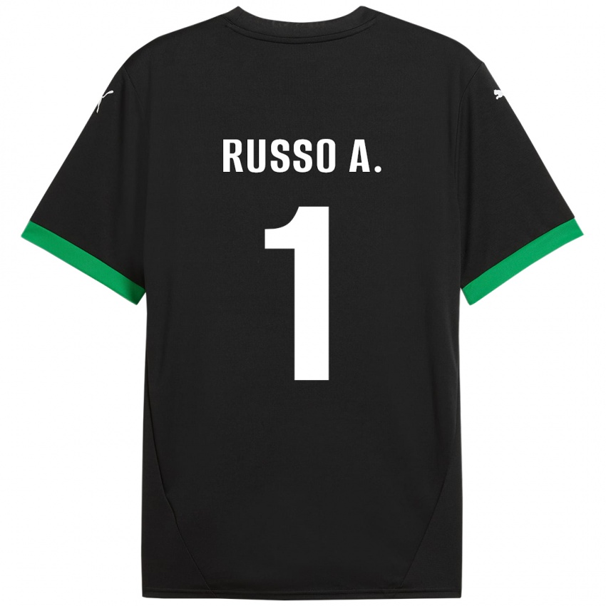 Uomo Maglia Alessandro Russo #1 Nero Verde Scuro Kit Gara Home 2024/25 Maglietta