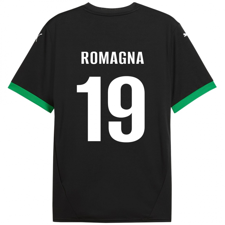 Uomo Maglia Filippo Romagna #19 Nero Verde Scuro Kit Gara Home 2024/25 Maglietta