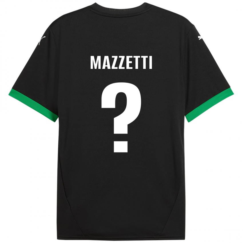 Uomo Maglia Riccardo Mazzetti #0 Nero Verde Scuro Kit Gara Home 2024/25 Maglietta