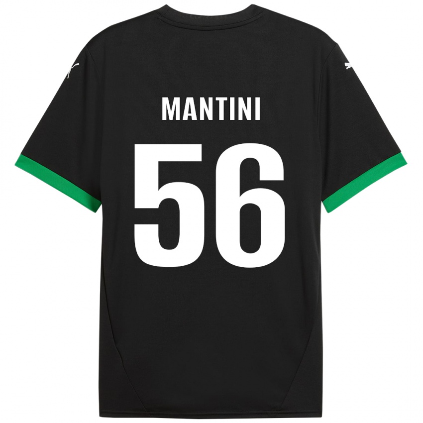 Uomo Maglia Raffaele Mantini #56 Nero Verde Scuro Kit Gara Home 2024/25 Maglietta