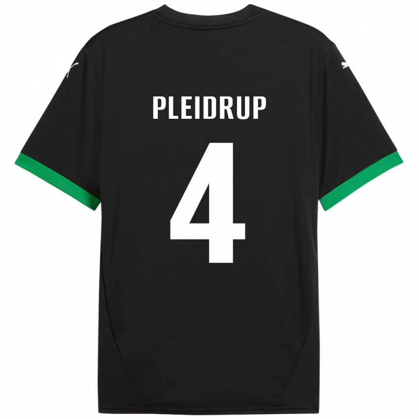 Uomo Maglia Caroline Pleidrup #4 Nero Verde Scuro Kit Gara Home 2024/25 Maglietta