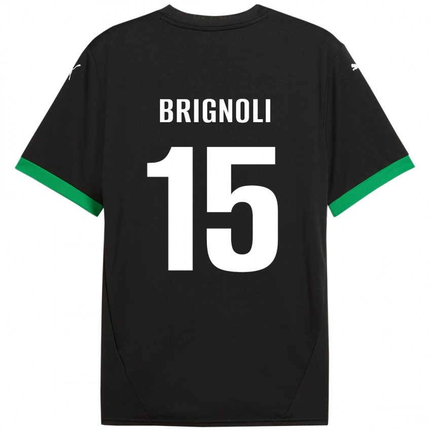 Uomo Maglia Benedetta Brignoli #15 Nero Verde Scuro Kit Gara Home 2024/25 Maglietta