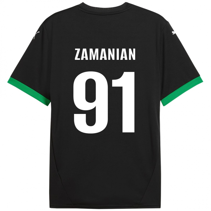 Uomo Maglia Annahita Zamanian #91 Nero Verde Scuro Kit Gara Home 2024/25 Maglietta