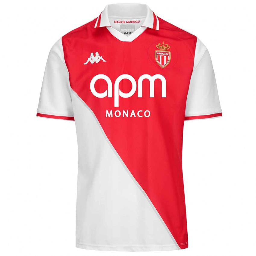 Uomo Maglia Nacim Dendani #0 Bianco Rosso Kit Gara Home 2024/25 Maglietta