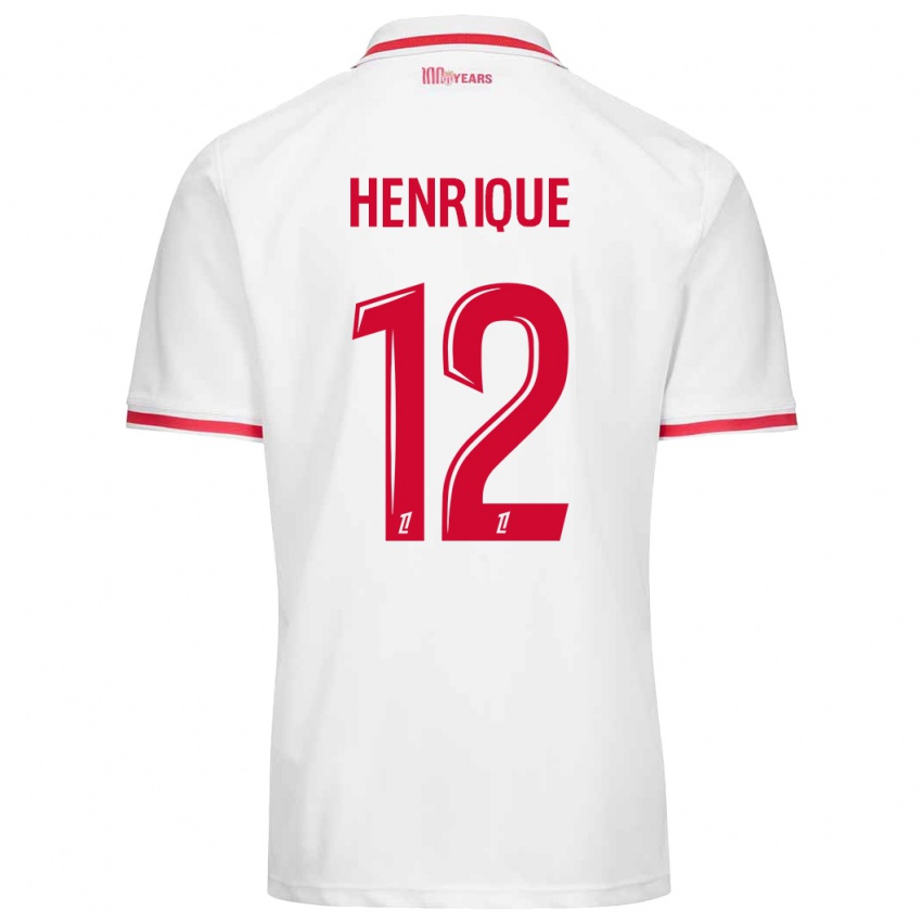 Uomo Maglia Caio Henrique #12 Bianco Rosso Kit Gara Home 2024/25 Maglietta