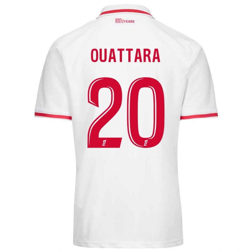 Uomo Maglia Kassoum Ouattara #20 Bianco Rosso Kit Gara Home 2024/25 Maglietta