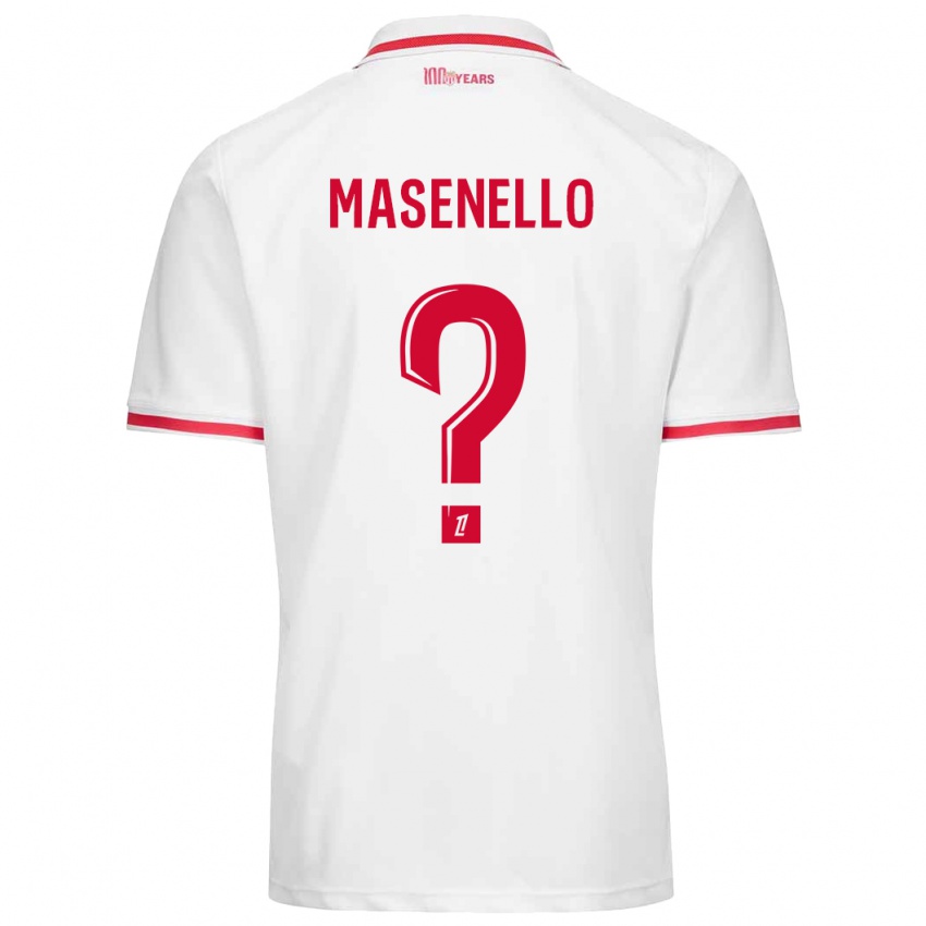 Uomo Maglia Tristan Masenello #0 Bianco Rosso Kit Gara Home 2024/25 Maglietta