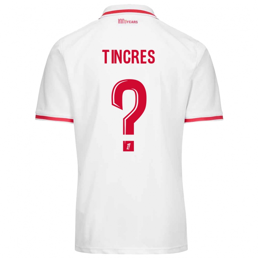 Uomo Maglia Joan Tincres #0 Bianco Rosso Kit Gara Home 2024/25 Maglietta