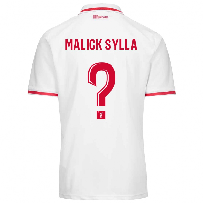 Uomo Maglia Malick Sylla #0 Bianco Rosso Kit Gara Home 2024/25 Maglietta