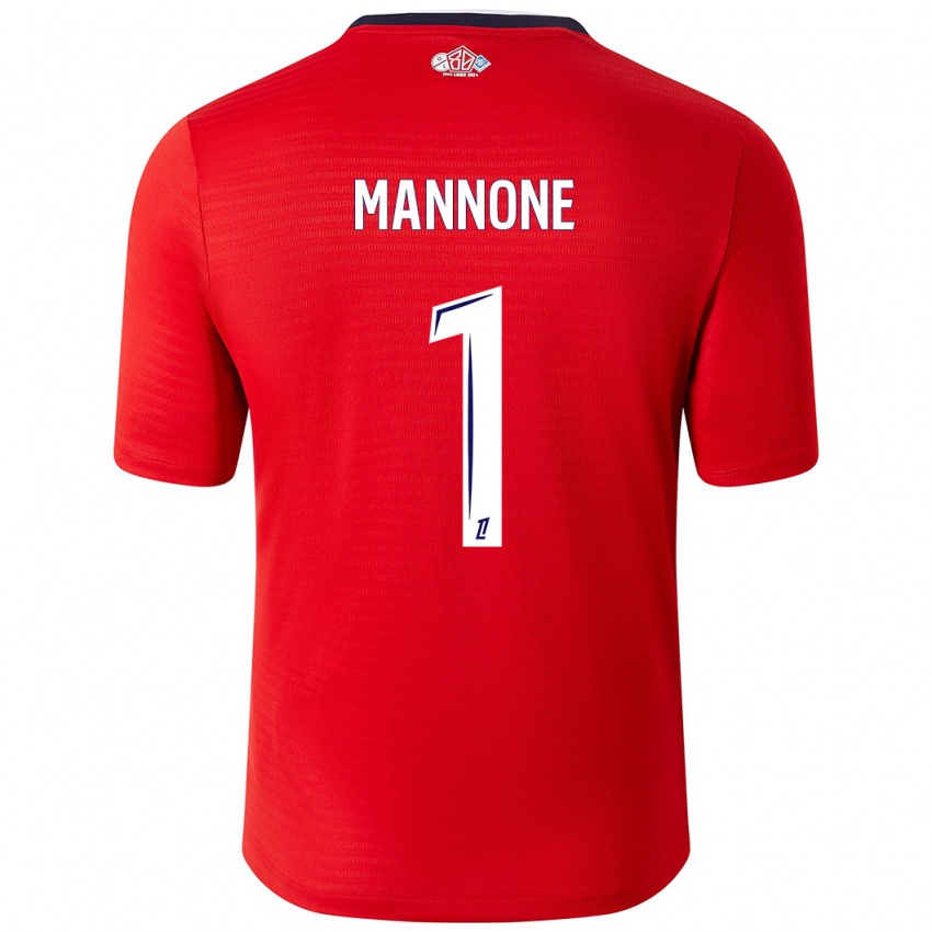 Uomo Maglia Vito Mannone #1 Rosso Bianco Kit Gara Home 2024/25 Maglietta