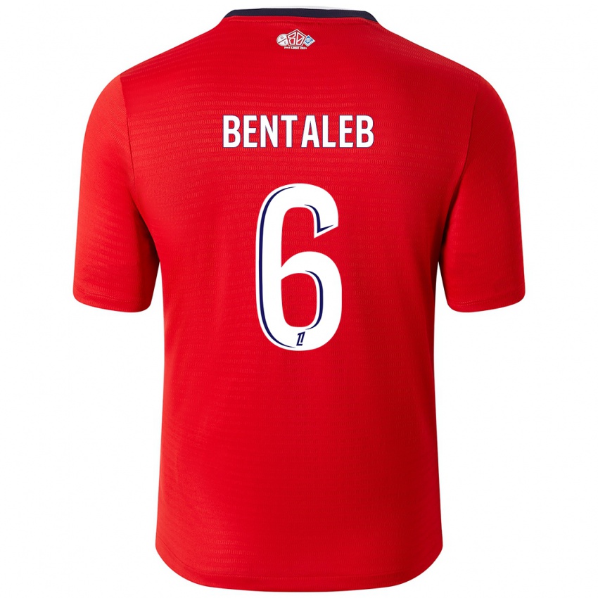 Uomo Maglia Nabil Bentaleb #6 Rosso Bianco Kit Gara Home 2024/25 Maglietta