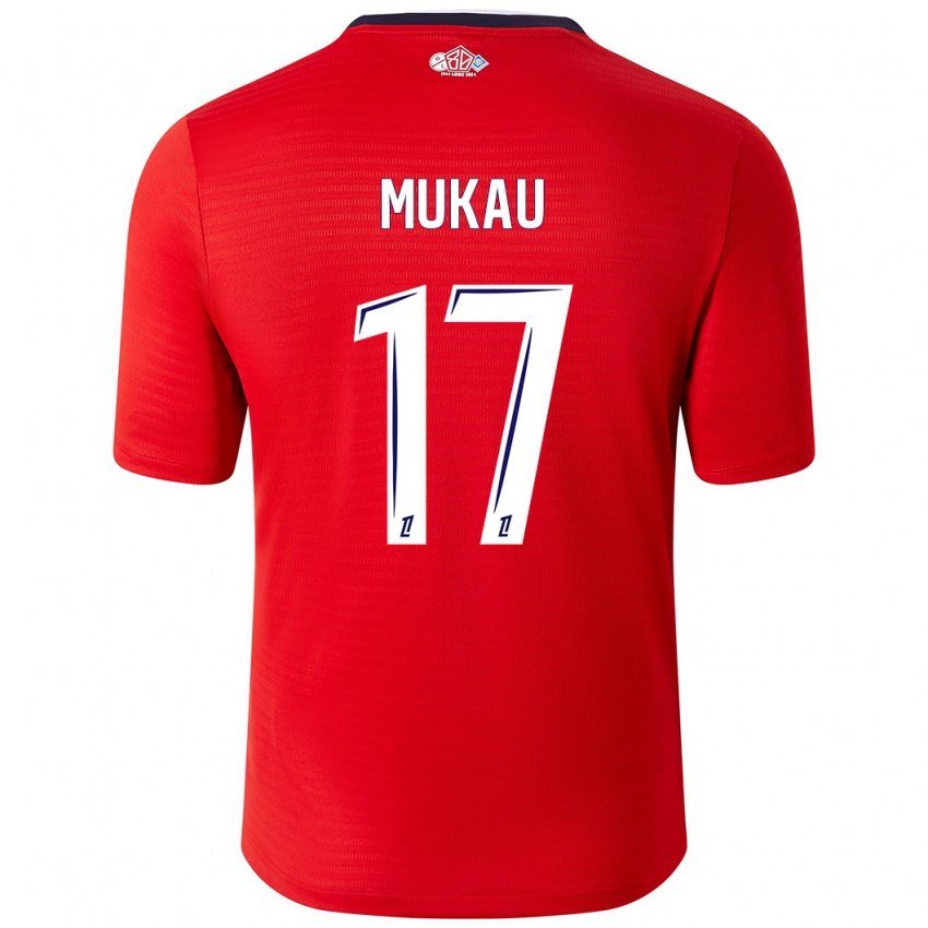 Uomo Maglia Ngal'ayel Mukau #17 Rosso Bianco Kit Gara Home 2024/25 Maglietta