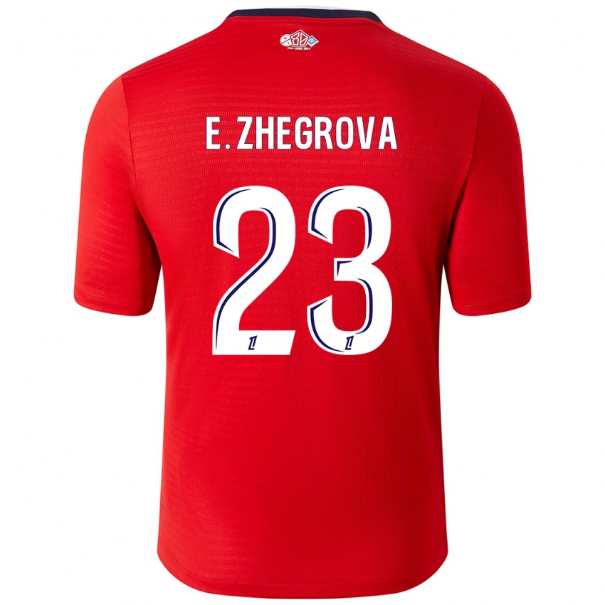 Uomo Maglia Edon Zhegrova #23 Rosso Bianco Kit Gara Home 2024/25 Maglietta