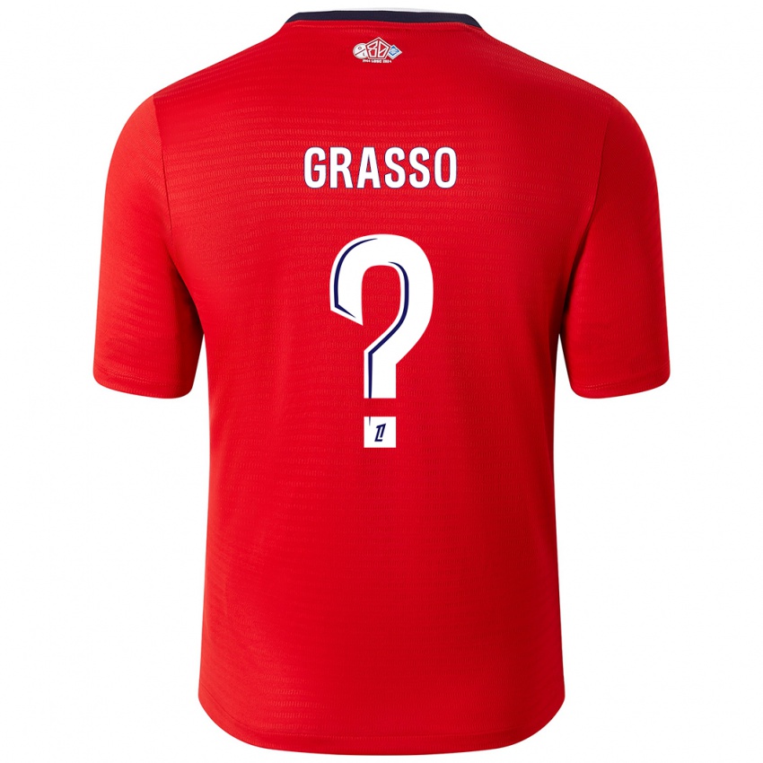 Uomo Maglia Enzo Grasso #0 Rosso Bianco Kit Gara Home 2024/25 Maglietta