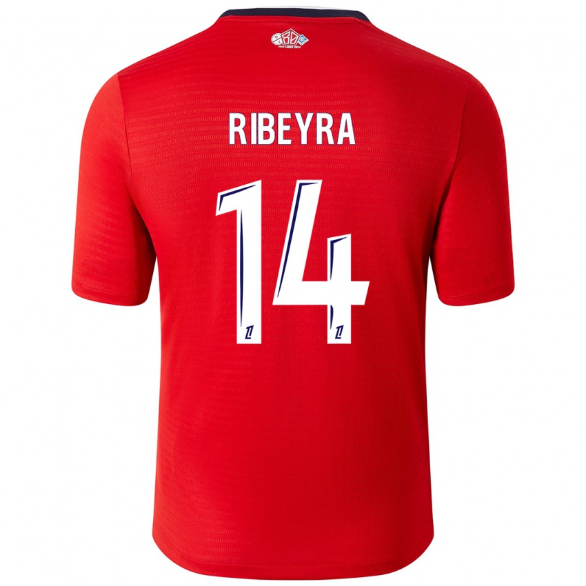 Uomo Maglia Anaïs Ribeyra #14 Rosso Bianco Kit Gara Home 2024/25 Maglietta