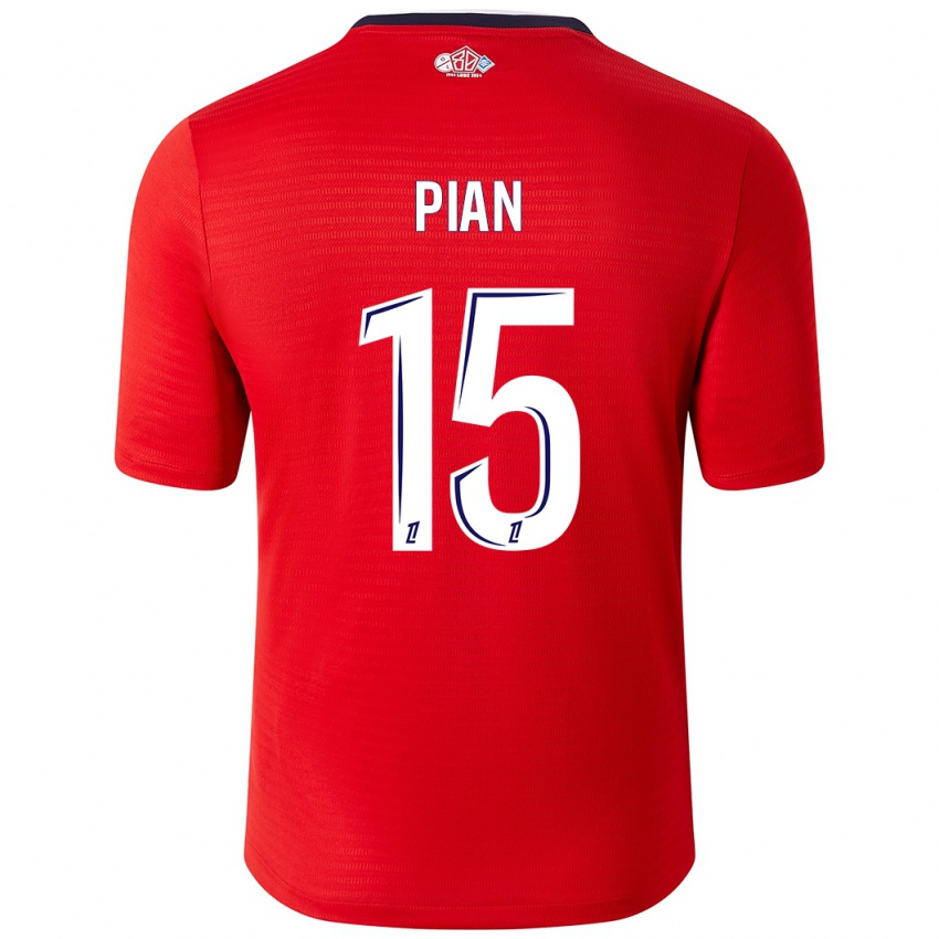 Uomo Maglia Julie Pian #15 Rosso Bianco Kit Gara Home 2024/25 Maglietta