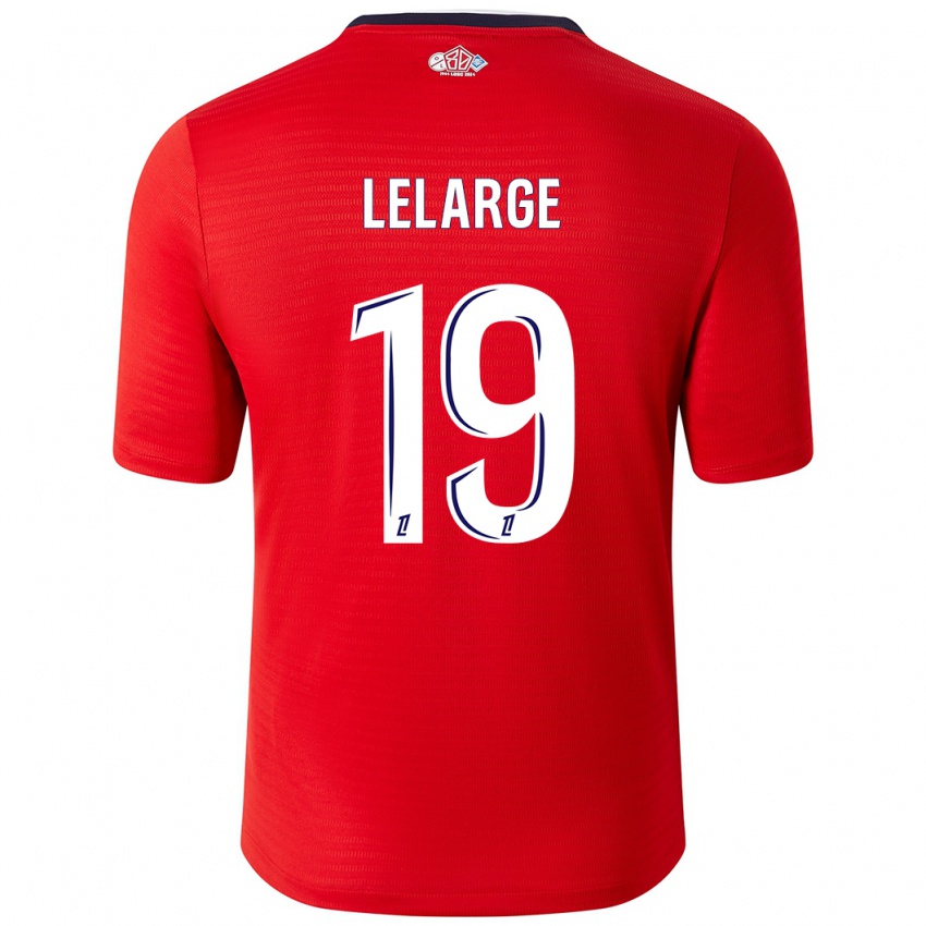 Uomo Maglia Claire Lelarge #19 Rosso Bianco Kit Gara Home 2024/25 Maglietta