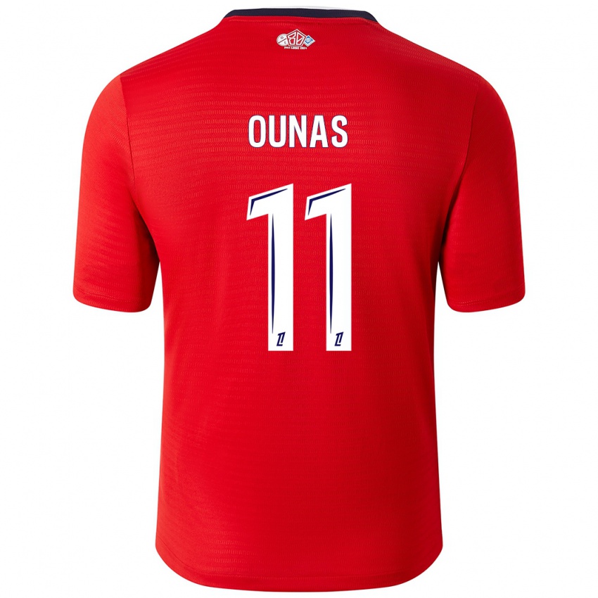 Uomo Maglia Adam Ounas #11 Rosso Bianco Kit Gara Home 2024/25 Maglietta