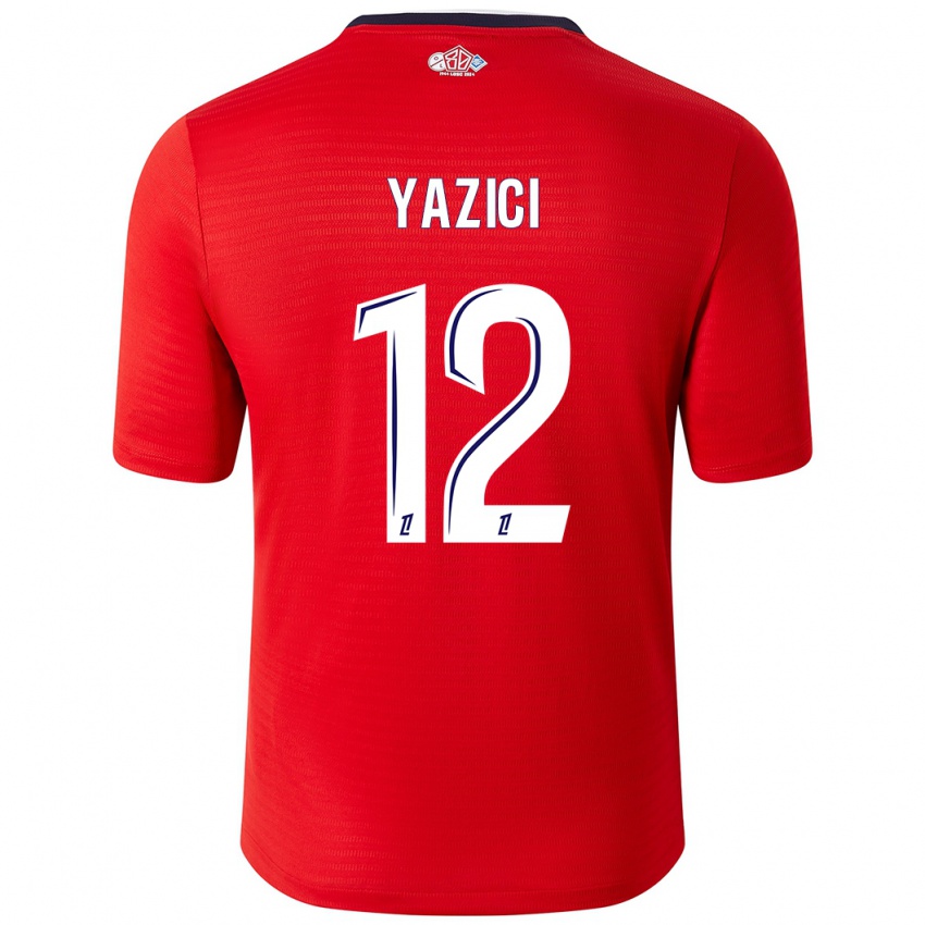 Uomo Maglia Yusuf Yazici #12 Rosso Bianco Kit Gara Home 2024/25 Maglietta